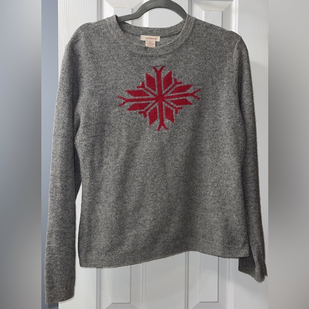 Sundance lambswool snowflake sweater medium